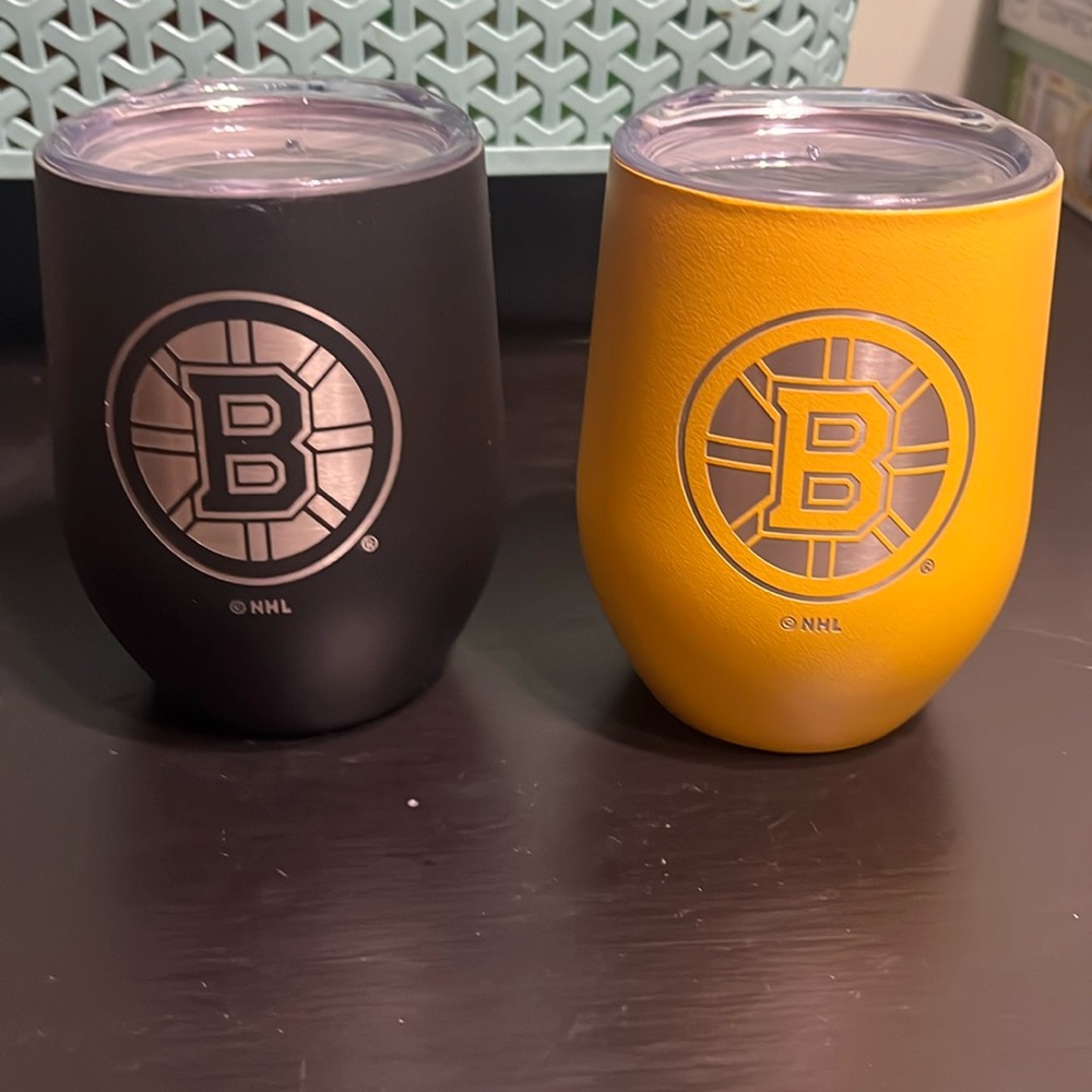 Boston Bruins black and gold 12oz stainless steel tumbler set